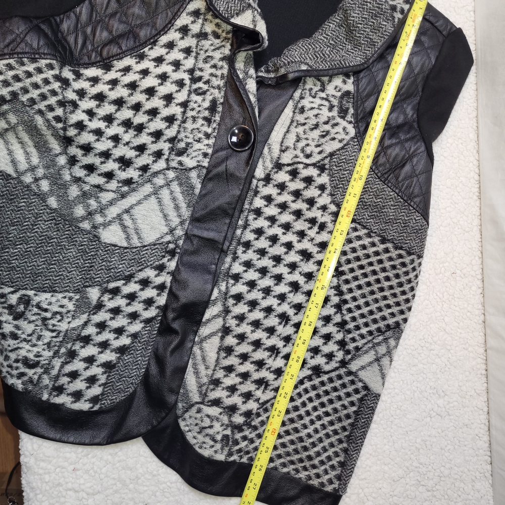 Ali Miles Patchwork Houndstooth Cardigan Blazer W… - image 2